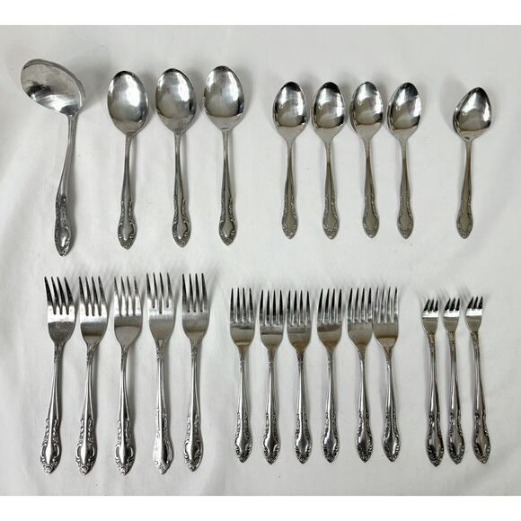 Vtg Oneida Northland ROYAL BALLAD Stainless Steel Mixed 23 pc Set Flatware KOREA - Picture 1 of 5
